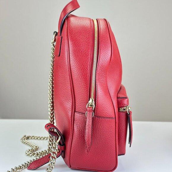 Gucci Red Leather GG Soho Backpack - Picture 4 of 7